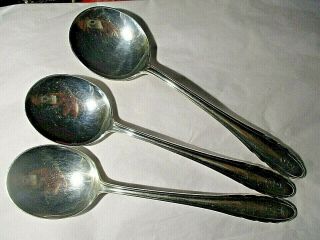 3 Gorham Sterling Soup Spoons 78,  Grams