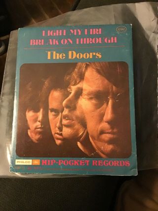 The Doors Light My Fire Rare Hip Pocket Records Flexi Collectible Vg,