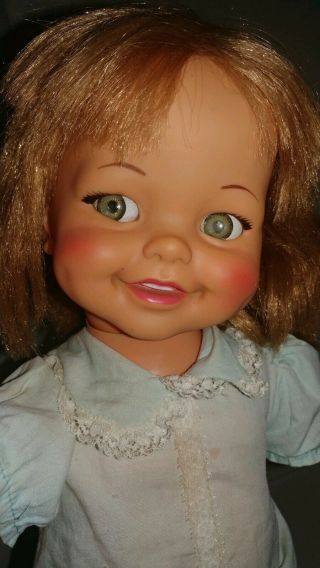 Vintage Ideal Giggles Doll 1966 Flirty Eyes Dimples 52 Years Old Collectible.