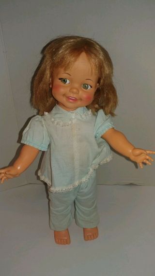 Vintage Ideal Giggles Doll 1966 Flirty Eyes Dimples 52 years old collectible. 2