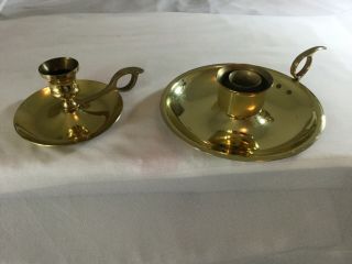 Antique Brass Candle Holder With Finger Ring (2 Piece)