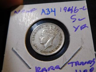 A34 Canada Newfoundland 1946 - C 5 Cents Xf Rare Date Trends $1100 Cad