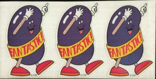 Rare Scratch & Sniff Stickers Ctp Reward Jelly Bean Fantastic Strip 2.  5 " Tall