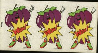 Rare Scratch & Sniff Stickers Ctp Reward Grape Wow Strip 2.  5 " Tall