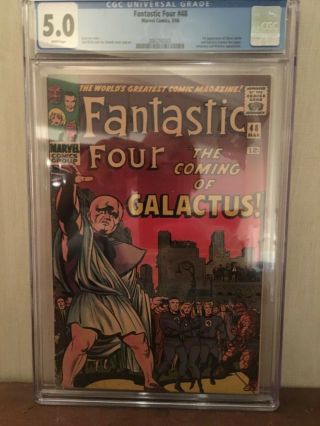 Fantastic Four 48 1st Appearance Silver Surfer Cgc 5.  0 With Rare White Pages