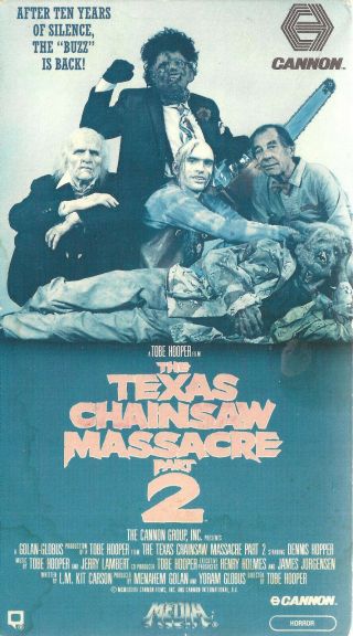 Texas Chainsaw Massacre Part 2 Rare Media/cannon Video Vhs Horror Blood Gore