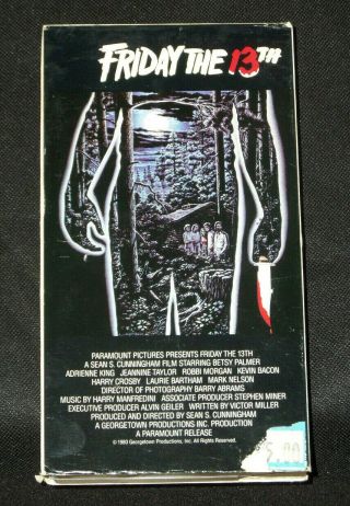 Friday The 13th (vhs,  1980) Horror/slasher/gore/paramount/video/classic/rare