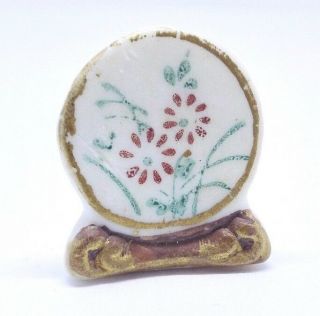 Vintage Japan Dollhouse Miniature 1:12 Glass Plate On Stand Marked