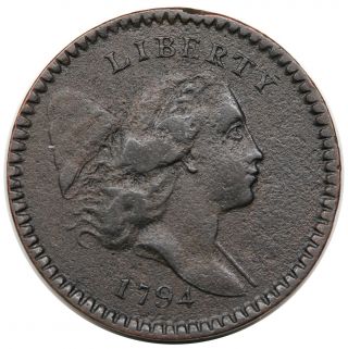 1794 Liberty Cap Half Cent,  Rare C - 8,  R.  5,  Vf,  Detail