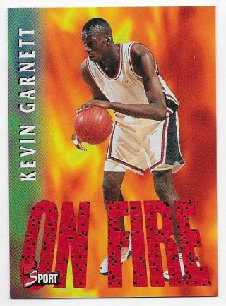 Kevin Garnett 1995 Classic Five Sport On Fire Rc Rare Rookie H9 Timberwolves