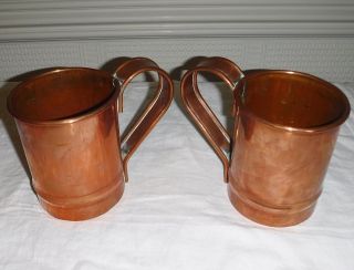 Antique Heavy Duty Superior Quality Copper Tankards Pint Size Approx