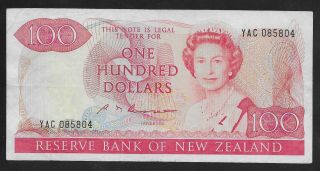 E6628 Zealand 100 Dollars Xf 1989 P175b Very Rare High Value