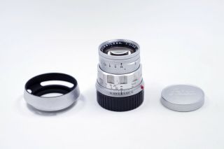 Rare Exc,  Leitz Leica Summicron Rigid 50mm/f2.  0 50/2 Ver.  2 W/ Hood