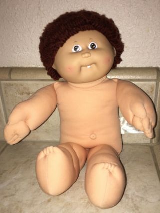 Vintage Coleco Oaa Cabbage Patch Kids Boy Doll 16” Brown Eyes Tooth 1978 1982