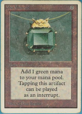 Mox Emerald Unlimited Heavily Pld Artifact Rare Magic Card (id 62772) Abugames