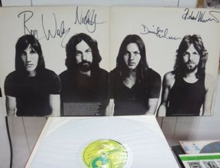 Pink Floyd / Meddle,  Rare Hand Autographed Signed By Members Lp Prog Psych Ex,