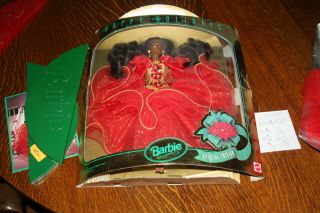Vintage Mattel Special Edition Happy Holidays Barbie 1993 Aa Black