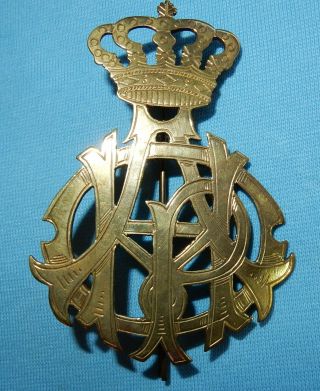 Early Antique Brass Royal Hussars Cap Badge - Boer War Era - Very Fine