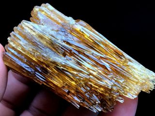 68g Find Rare Amber Calcite Phosphorescent Rare Mineral Specimen Guizhou 2