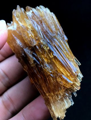 68g Find Rare Amber Calcite Phosphorescent Rare Mineral Specimen Guizhou 3