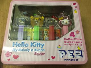 Pez Dispenser Hello Kitty Tin Box Rare Www.  Pez.  At Version My Melodie & Kuririn