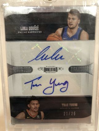 Luka Doncic & Trae Young Dominion Silver Rookie Dual Auto Rare D/25