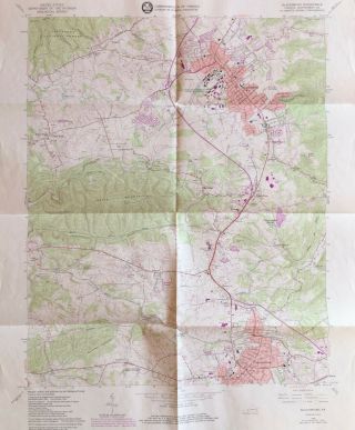 Blacksburg Virginia Montgomery Co.  Usgs 7.  5 Minute Topographic Topo Map 1983