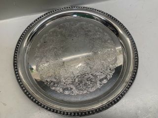 Vintage WM Rogers Silver Plated Serving Platter - 13” Silver Serving Tray 2