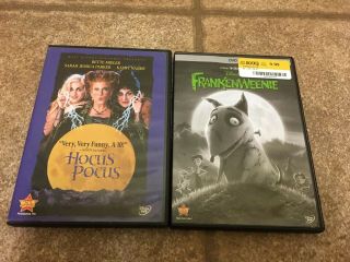 2 Dvds Disney Halloween Hocus Pocus & Frankenweenie Rare
