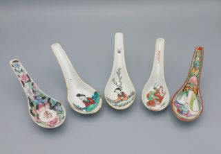 Vintage And Antique Chinese Porcelain Spoons