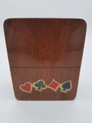 An Early Antique Vintage Italian Inlaid Wood Marquetry Card case box. 3