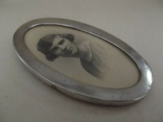 Hm Silver Oval Picture Frame - Birmingham 1920 G&c Ltd - Photo