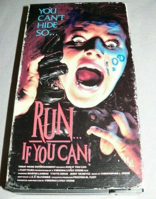 " Run If You Can " Vhs Horror 1987 Plays Great Rare Oop Htf Vtg 80s