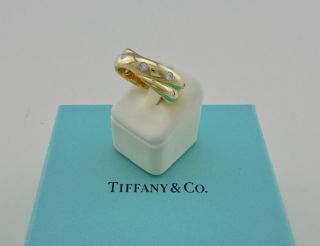 Authentic Tiffany & Co.  Twist Etoile Diamond 18k Gold Band Ring - Rare