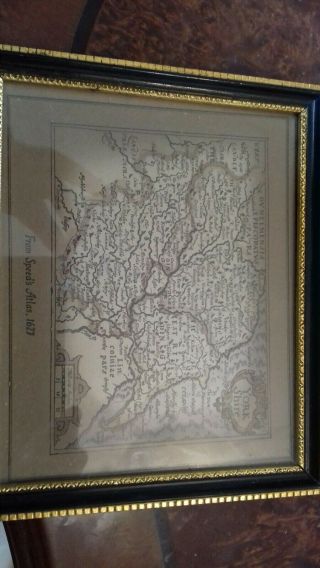 Small Yorkshire Map In Frame Says Taken From Speeds Atlas