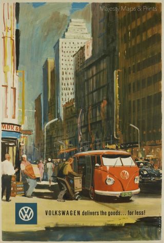 Vintage German Volkswagen Transporter Poster