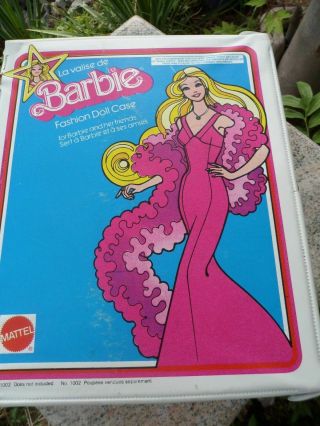 Vintage 1984 Barbie Fashion Doll Case French Canada Mattel 1002 Pink Blue