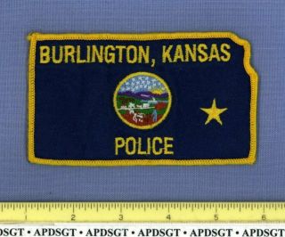 Burlington Kansas Sheriff Police Patch State Shape Rare