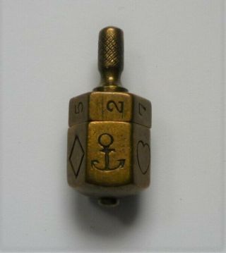 Rare World War Onetrench Art Brass Crown And Anchor Put And Take Top Spinner