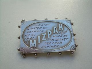 Antique Victorian Silver Mizpah Brooch Hallmarks For Chester Maker H&n.