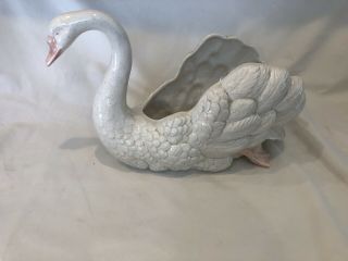 Vintage 1981 Fitz And Floyd Swan Planter Rare Marked