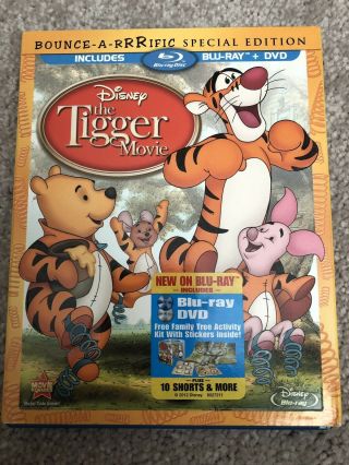 The Tigger Movie (blu - Ray Disc/dvd 2012,  2 - Disc Set) With Rare Slipcover