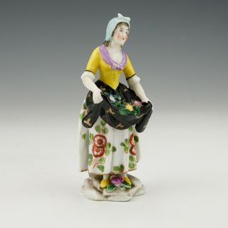 Antique Samson French Porcelain Miniature Lady Flower Seller Figurine - Lovely
