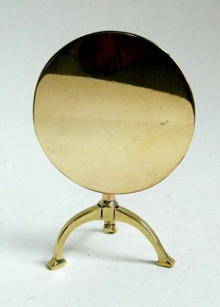 Elegant Miniature Antique Brass Tilt Top Table Candle Reflector