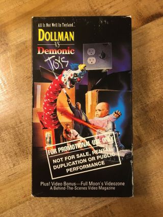 Rare Dollman Vs Demonic Toys Promo Vhs Video Tape Horror Full Moon Charles Band