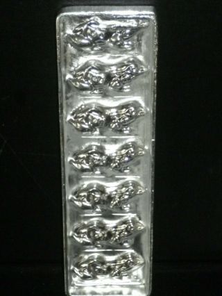 Vintage metal chocolate mold flat of frogs. 2