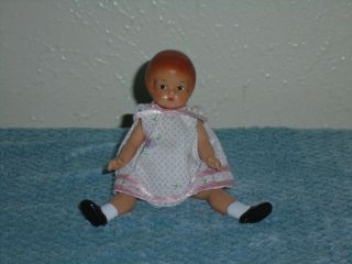 Effanbee Tiny Wee Patsy Doll 5 " Wee Patsy V568 With Dress And Bloomers