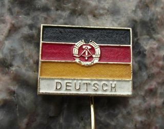 Antique Deutsch East Germany German Flag Souvenier Ddr Gdr Pin Badge