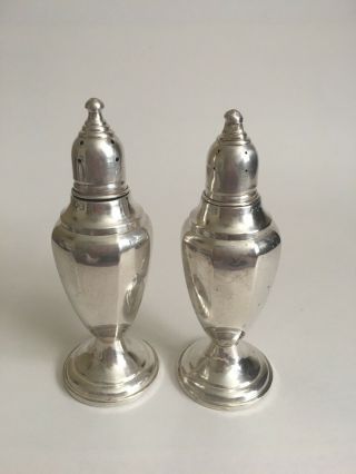 Vtg Empire Sterling,  Weighted 245 Glass Lined Matching Salt & Pepper Shakers