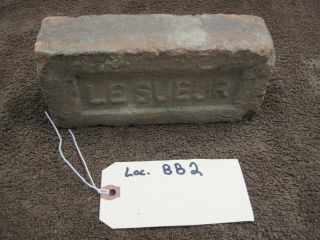 Antique Vintage Lesueur Minnesota Brown Glaze Building Brick Rare